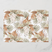 Echte Folie | Boho Orchid & Pampas Brautparty Folieneinladung (Rückseite)