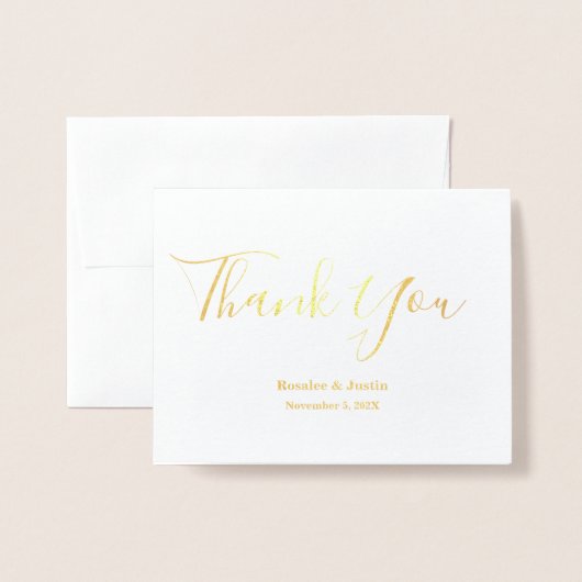 Echte Folie Danke Karte (Vorderseite mit Umschlag)