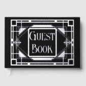Echte Folie Deko silber schwarz formale Gatsby 20 Gästebuch (Vorderseite)