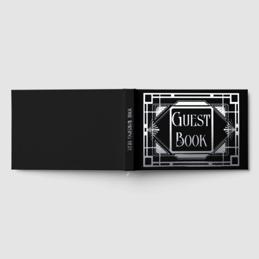 Echte Folie Deko silber schwarz formale Gatsby 20 Gästebuch (Voll)