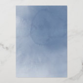 echte Folie Details blaue Aquarellfarben Rose Hoch Folieneinladung (Rückseite)