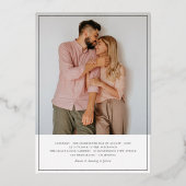 Echte Folie | Elegantes Script 5 Foto Collage Wedd Folieneinladung (Rückseite)