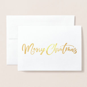 Echte Folie Gold Frohe Weihnachten Weihnachtskarte Folienkarte