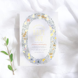 Echte Folie | Niedliche Jungle Safari Kinderdusche Folieneinladung