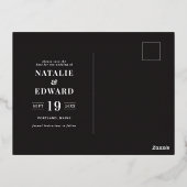 echte Folientypografie Save the Date Postkarte (Rückseite)