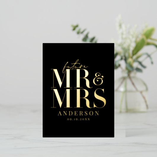 echte Folientypografie Save the Date Postkarte (Stehend vorne)