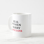 Echte Frauen heiraten Optimiker Kaffeetasse (Vorderseite Links)