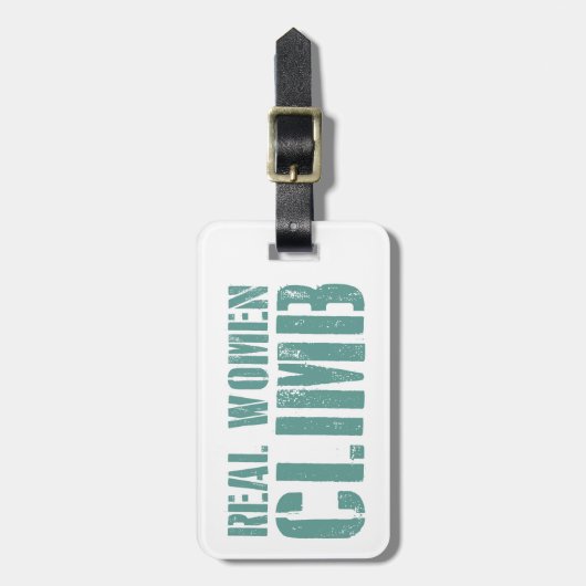 Echte Frauen klettern Gepäckanhänger (Vorderseite vertikal)