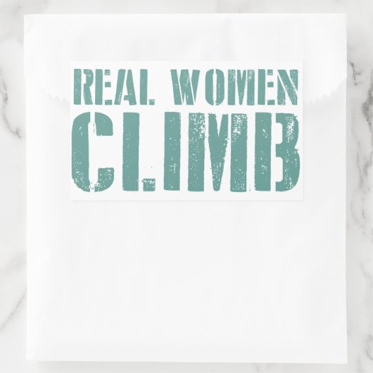 Echte Frauen klettern Rechteckiger Aufkleber (Tasche)