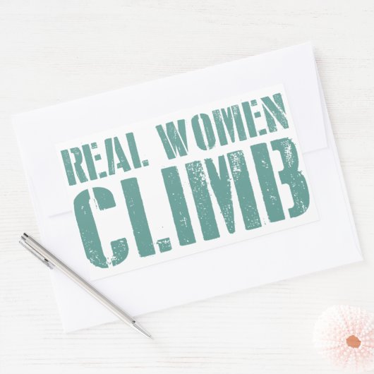 Echte Frauen klettern Rechteckiger Aufkleber (Umschlag)