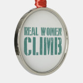 Echte Frauen klettern Silbernes Ornament (Rechts)
