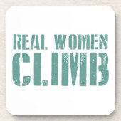 Echte Frauen klettern Untersetzer (Vorderseite)