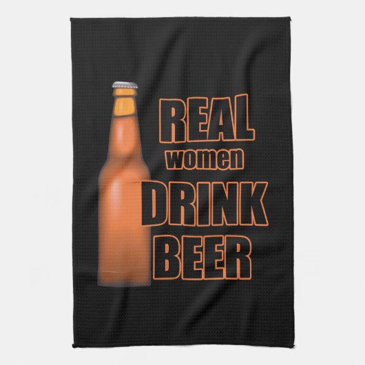 Echte Frauen trinken Bier-Bar Geschirrtuch (Vertikal)