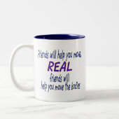 Echte Freunde Zweifarbige Tasse (Links)