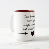 Echte Freunde Zweifarbige Tasse (Vorderseite Links)