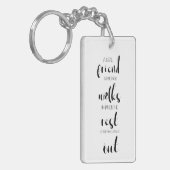 echte Freundschaft Zitat Schwarz-Weiß niedlich Schlüsselanhänger (Vorderseite links)