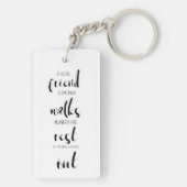 echte Freundschaft Zitat Schwarz-Weiß niedlich Schlüsselanhänger (Rückseite)