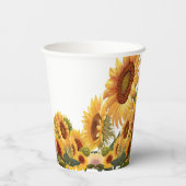 Echte gelbe Sonnenblumen Tasse Pappbecher (Rückseite)