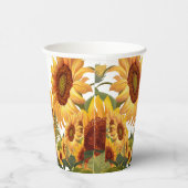 Echte gelbe Sonnenblumen Tasse Pappbecher (Rechts)
