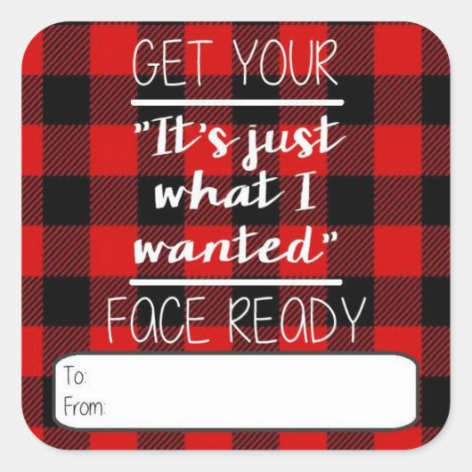 Echte Geschenkmarke Quadratischer Aufkleber (Vorderseite)