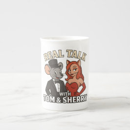Echte Gespräche mit Tom und Sherry Cartoon-Kaffeet Porzellantasse