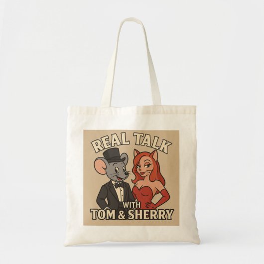 Echte Gespräche mit Tom und Sherry Cartoon-Tasche Tragetasche (Vorne)