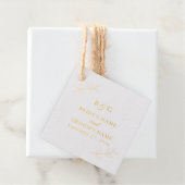 Echte Gold Foil Blätter Elegante Monogram Wedding Geschenkanhänger (Mit Box)