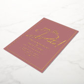 Echte GOLD Foil Dusty Rose Save the Date Hochzeit Folieneinladung (Gedreht)