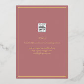 Echte GOLD Foil Dusty Rose Save the Date Hochzeit Folieneinladung (Rückseite)