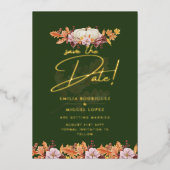 Echte GOLD FOIL Fall Pumpkin Rett Date Wedding Foi Folieneinladung (Vorderseite)