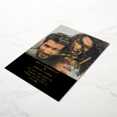 Echte GOLD Foil Foto Overlay Save the Date Hochzei Folieneinladung (Gedreht)