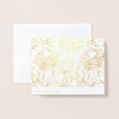 Echte Gold Foil Hand gezogene Blume Danke Karte (Rückseite mit Umschlag)