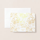Echte Gold Foil Hand gezogene Blume Danke Karte (Vorderseite mit Umschlag)