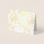 Echte Gold Foil Hand gezogene Blume Danke Karte (Vorderseite)