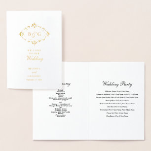 Echte Gold Foil Hochzeitsorden des Serviceprogramm Folienkarte