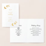 Echte Gold Foil Hochzeitsorden des Serviceprogramm Folienkarte<br><div class="desc">Ein wunderschönes echtes Goldfolie Hochzeitsprogramm mit mit Monogramm Initialen,  gerahmt von Goldfolie-Blätter. Eine atemberaubende Hochzeitsreihenfolge von Service-Programm-Design mit minimalistischer klassischer Typografie. Traditionelle Schrift Typografie und Damast Kranz schaffen eine zeitlose elegante Goldfolie Hochzeitsreihenfolge des Service-Programms.</div>