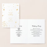Echte Gold Foil Hochzeitsorden des Serviceprogramm Folienkarte<br><div class="desc">Ein wunderschönes echtes Goldfolie Hochzeitsprogramm mit traditionell handgezeichneten botanischen Blumenblättern. Eine atemberaubende Hochzeitsreihenfolge von Service-Programm-Design mit minimalistischer klassischer Typografie. Traditionelle Schrift Typografie und Damast Kranz schaffen eine zeitlose elegante Goldfolie Hochzeitsreihenfolge des Service-Programms.</div>