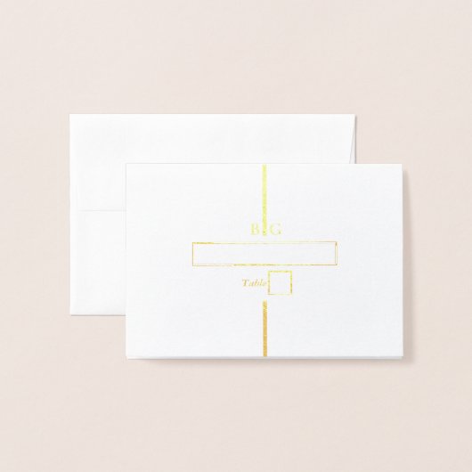 Echte Gold Foil Monogram Wedding Platzkarte Folienkarte (Vorderseite mit Umschlag)