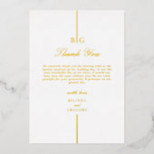 Echte Gold Foil Monogram Wedding Vielen Dank Folieneinladung (Vorderseite)