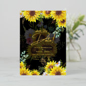 Echte Gold Foil Pampas Gras Hochzeit retten das Da Folieneinladung (Stehend vorne)