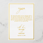 Echte Gold Foil White & Gold Hochzeit Danke Karte (Vorderseite)