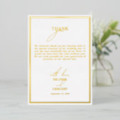 Echte Gold Foil White & Gold Hochzeit Danke Karte (Stehend vorne)