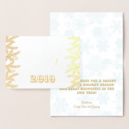 Echte Gold Frohe Weihnachten und Glück Neues Jahr Folienkarte