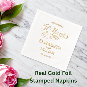 Echte Gold zum 50. Hochzeitstag Servietten Mit Folie