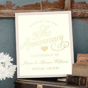 Echte goldene Hochzeit zum 50. Mal Foliendrucke