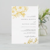 Echte Goldfoil-Hochzeit für die Rose Folieneinladung (Stehend vorne)