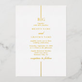Echte Goldfoil-Minimalistische Mongram-Hochzeit Folieneinladung (Vorderseite)