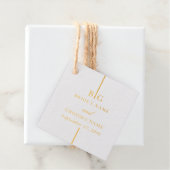 Echte Goldfoil-Minimalistische Mongram-Hochzeit Geschenkanhänger (Mit Box)