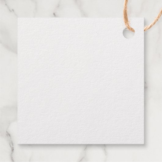 Echte Goldfoil-Minimalistische Mongram-Hochzeit Geschenkanhänger (Rückseite)