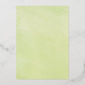 Echte Goldfolie Ampere und rosa Rosen Grüne Hochze Folieneinladung (Rückseite)